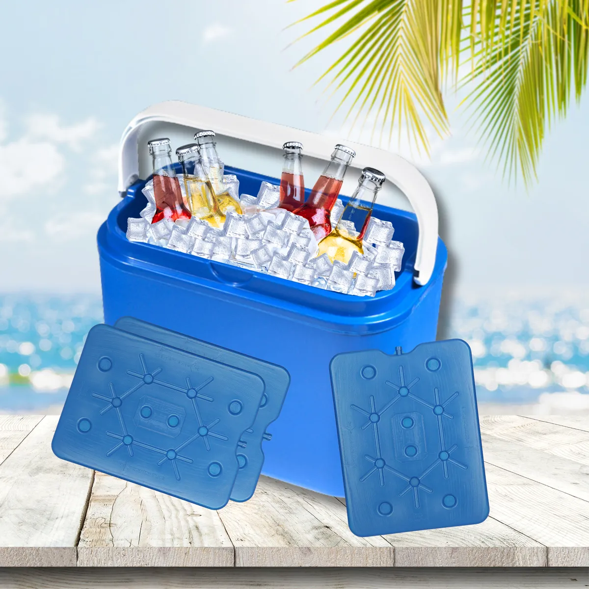Kamai Coolbox ice pack 800 ml for cool boxes, ultra-thin, blue — zdjęcie 3 z 8