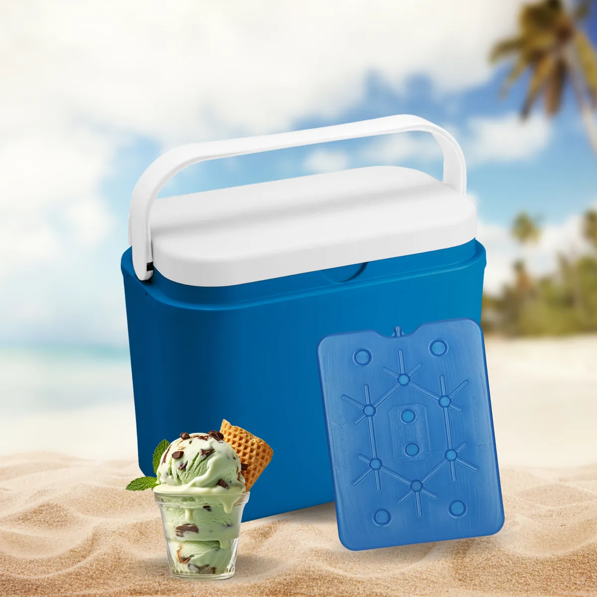 Kamai Coolbox ice pack 800 ml for cool boxes, ultra-thin, blue — zdjęcie 6 z 8