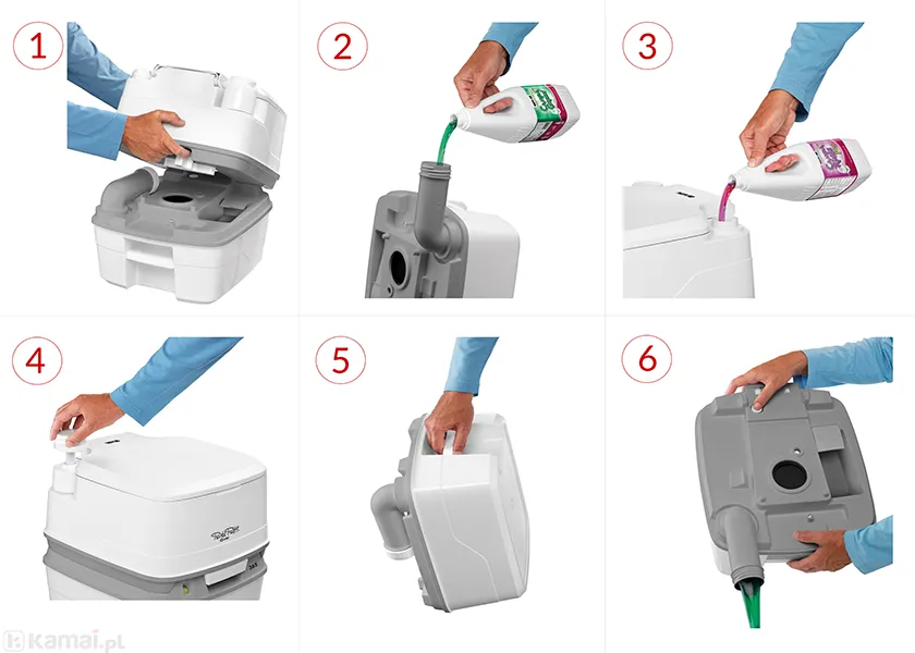 THETFORD PORTA POTTI 365 portable toilet with piston pump – 92820 — zdjęcie 8 z 8