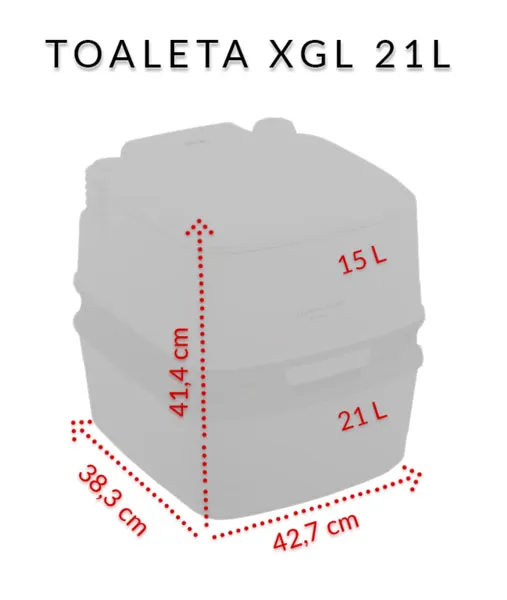 Chemické WC THETFORD QUBE XGL 21 l přenosné s ukazatelem naplnění nádrže - 92845 — zdjęcie 2 z 8