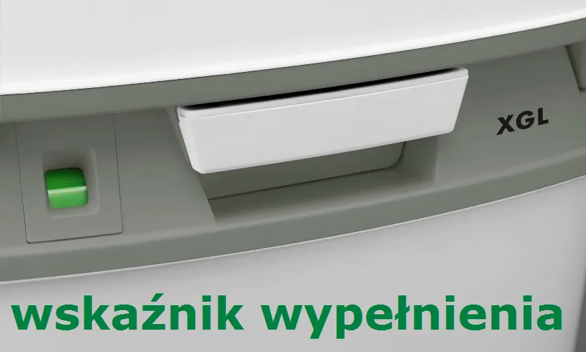 Chemické WC THETFORD QUBE XGL 21 l přenosné s ukazatelem naplnění nádrže - 92845 — zdjęcie 3 z 8