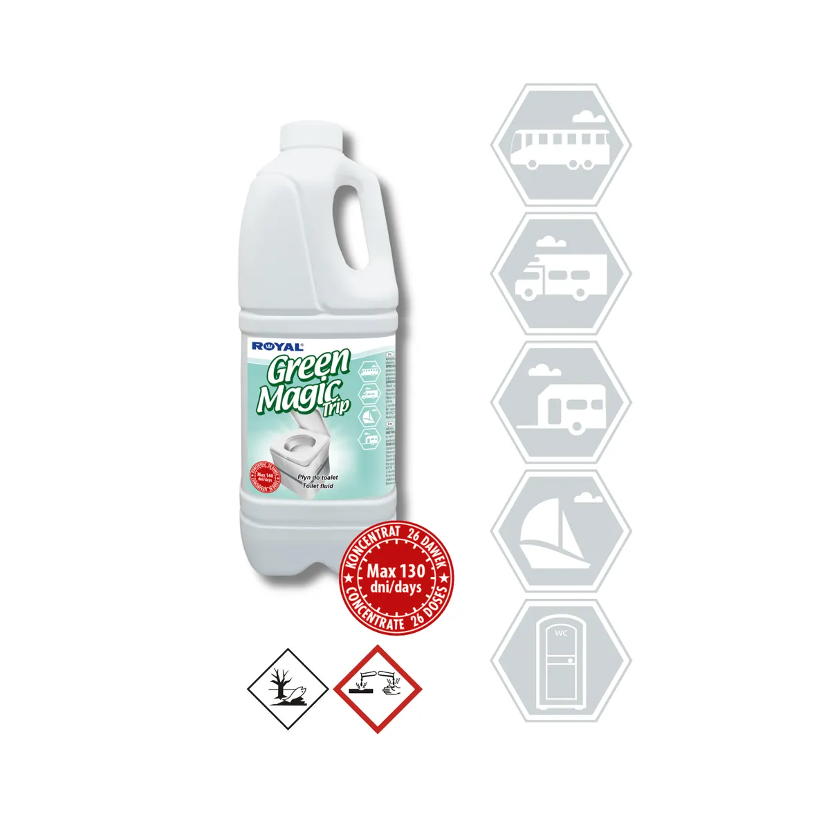 MAGIC TRIP GREEN portable toilet fluid concentrate 2 l — zdjęcie 2 z 8