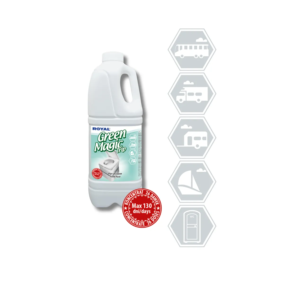 MAGIC TRIP GREEN portable toilet fluid concentrate 2 l — zdjęcie 3 z 8