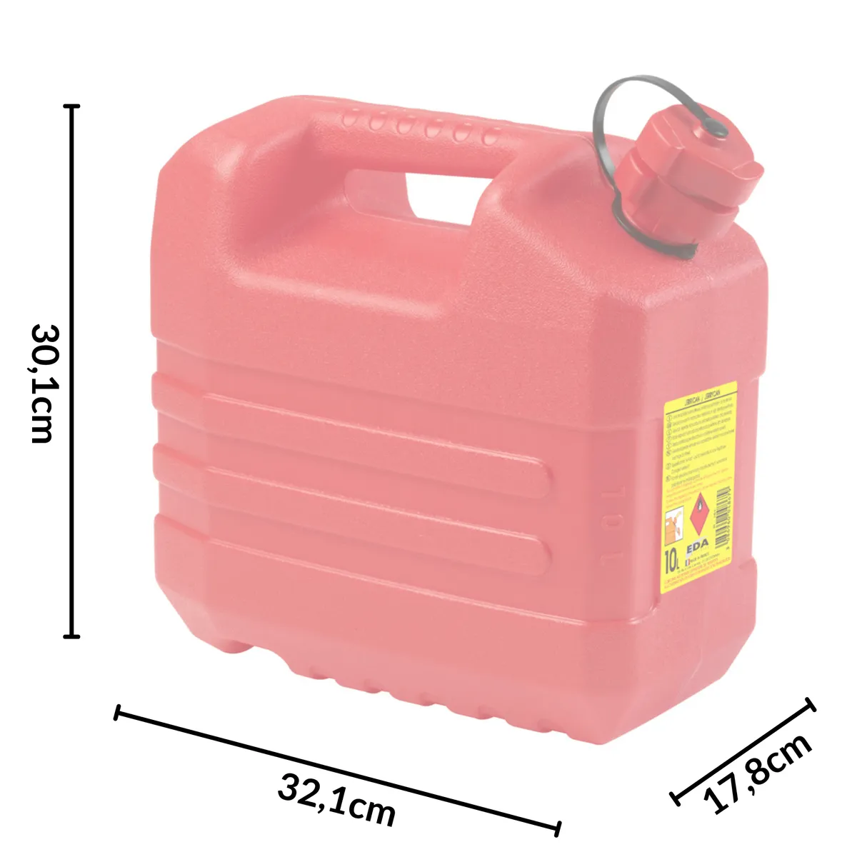 Kraftstoffkanister mit einziehbarem Ausgießer, Polypropylen, Rot, 10 l — zdjęcie 3 z 8