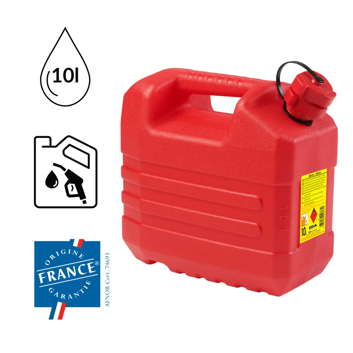 Kraftstoffkanister mit einziehbarem Ausgießer, Polypropylen, Rot, 10 l — zdjęcie 6 z 8
