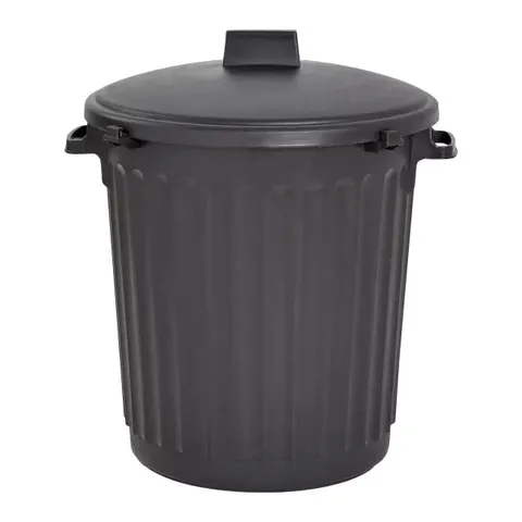 Waste bin 80 l with snap-on lid, black