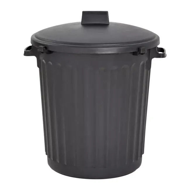 Abfallbehälter 80 l mit Schnappdeckel, Schwarz — zdjęcie 2 z 8