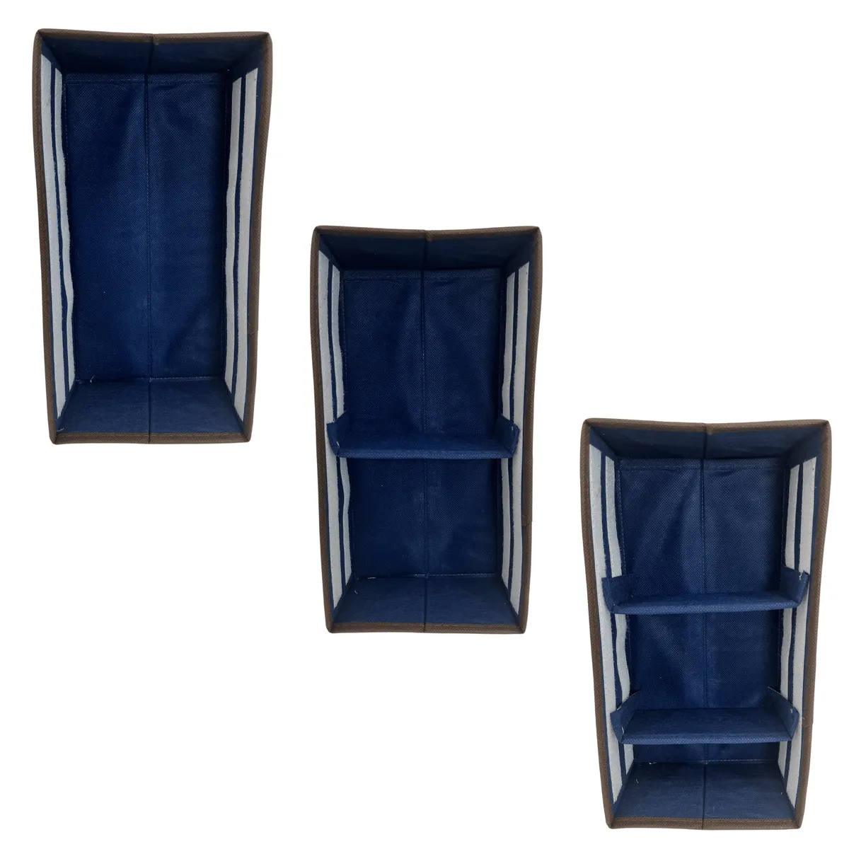 Schubladen-Organizer Blau, 3 Fächer, 30,5 × 15,5 × 10 cm — zdjęcie 5 z 8