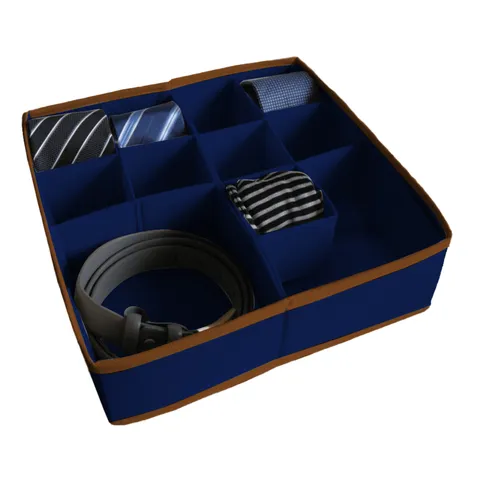 Drawer organiser, 11 compartments, blue, 30.5 × 30.5 × 10 cm