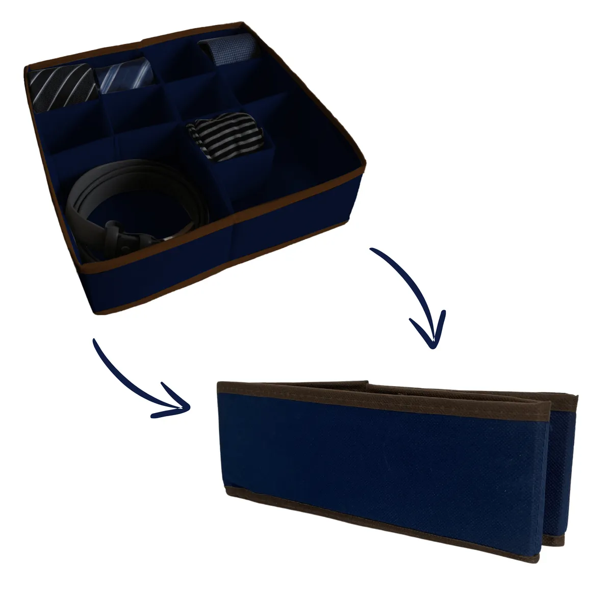 Schubladen-Organizer Blau, 11 Fächer, 30,5 × 30,5 × 10 cm — zdjęcie 3 z 8
