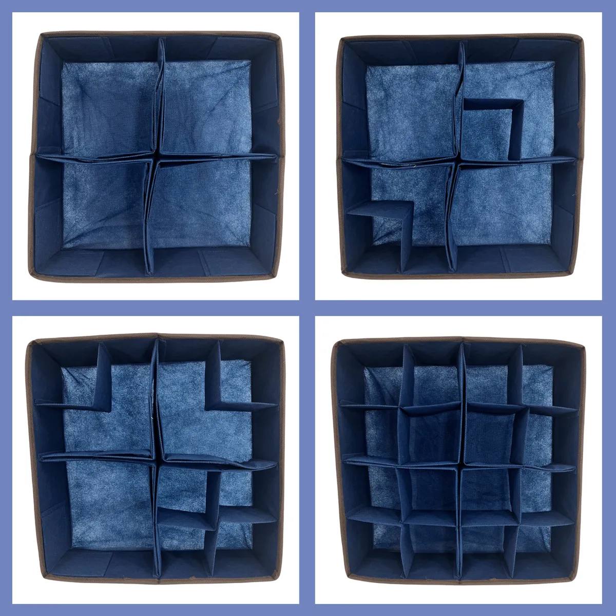 Schubladen-Organizer Blau, 11 Fächer, 30,5 × 30,5 × 10 cm — zdjęcie 4 z 8