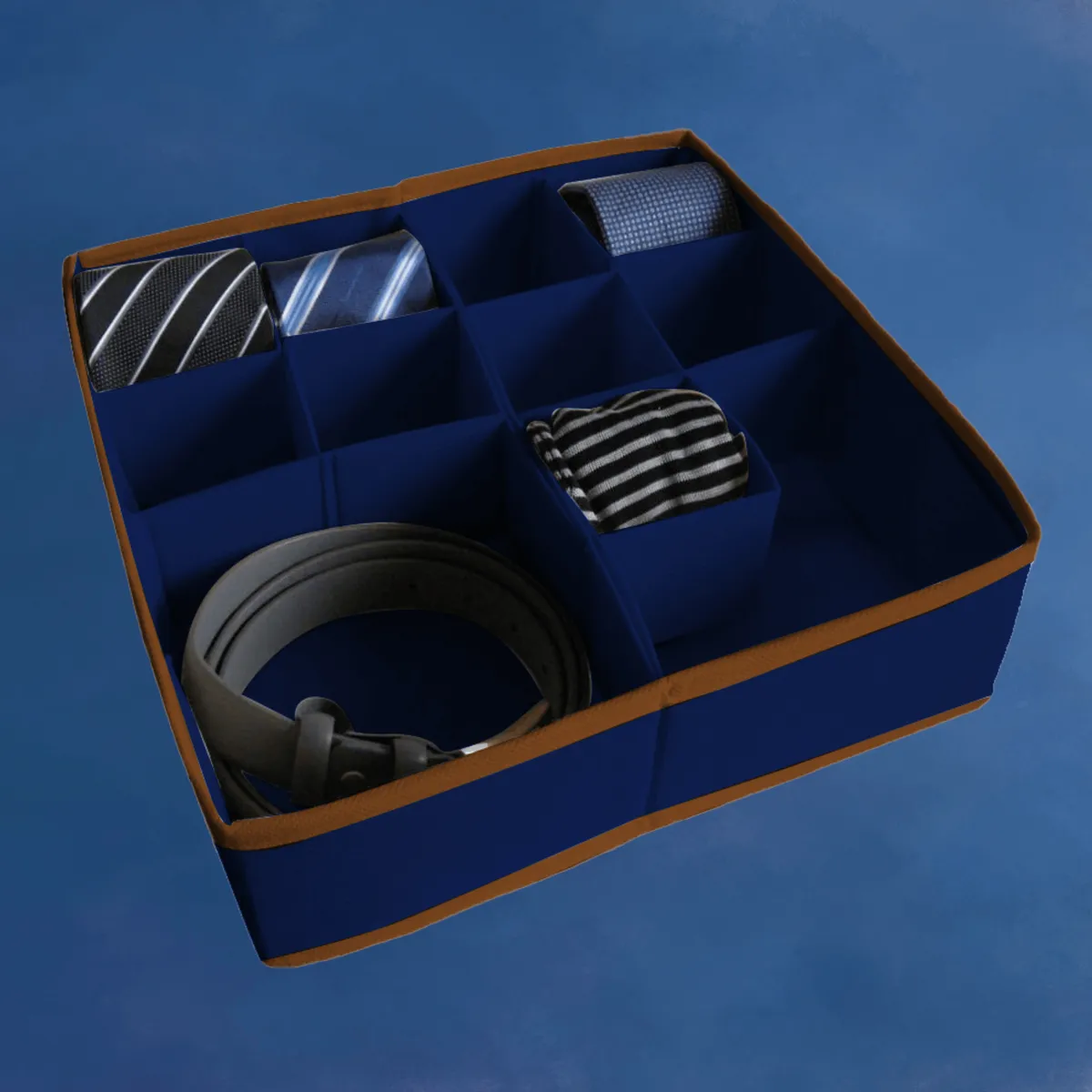 Schubladen-Organizer Blau, 11 Fächer, 30,5 × 30,5 × 10 cm — zdjęcie 5 z 8