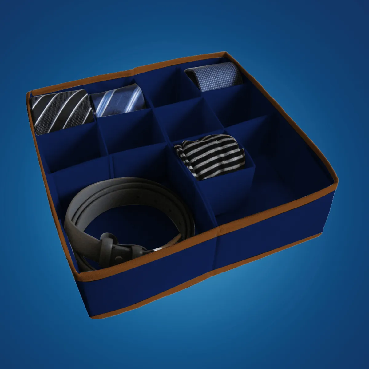 Schubladen-Organizer Blau, 11 Fächer, 30,5 × 30,5 × 10 cm — zdjęcie 6 z 8