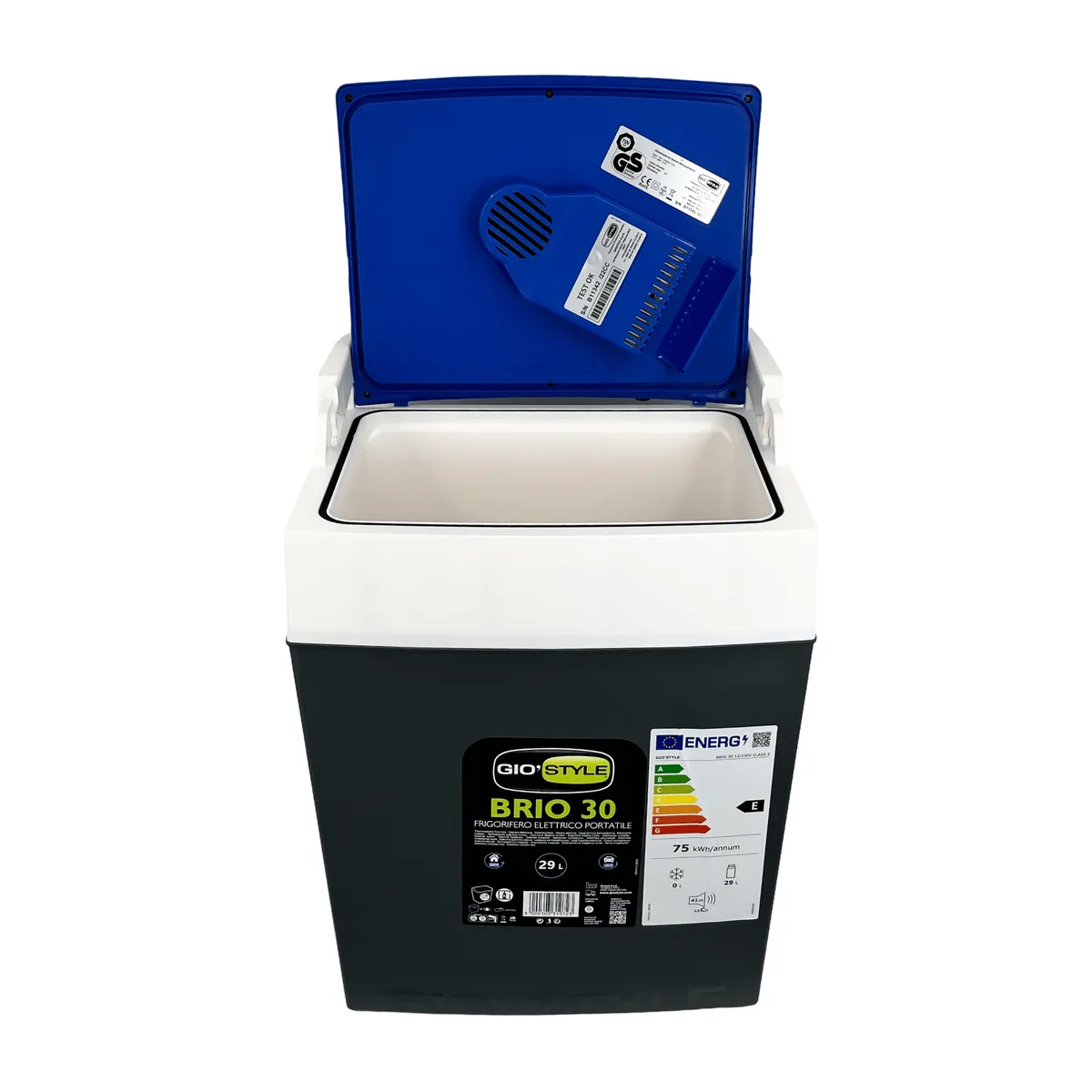 Kamai Coolbox 29 l electric cool box, 12/230 V, anthracite with blue lid — zdjęcie 3 z 8