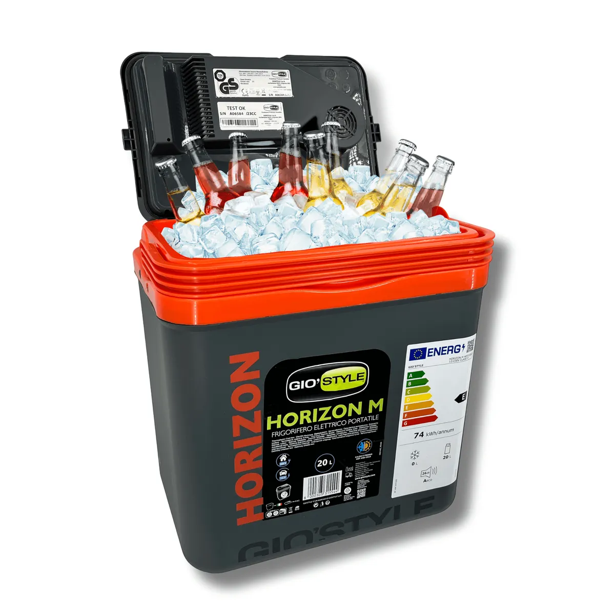 Kühlbox 20 l KAMAI HORIZON, elektrisch 12 V / 230 V, Anthrazit mit rotem Akzent — zdjęcie 5 z 8