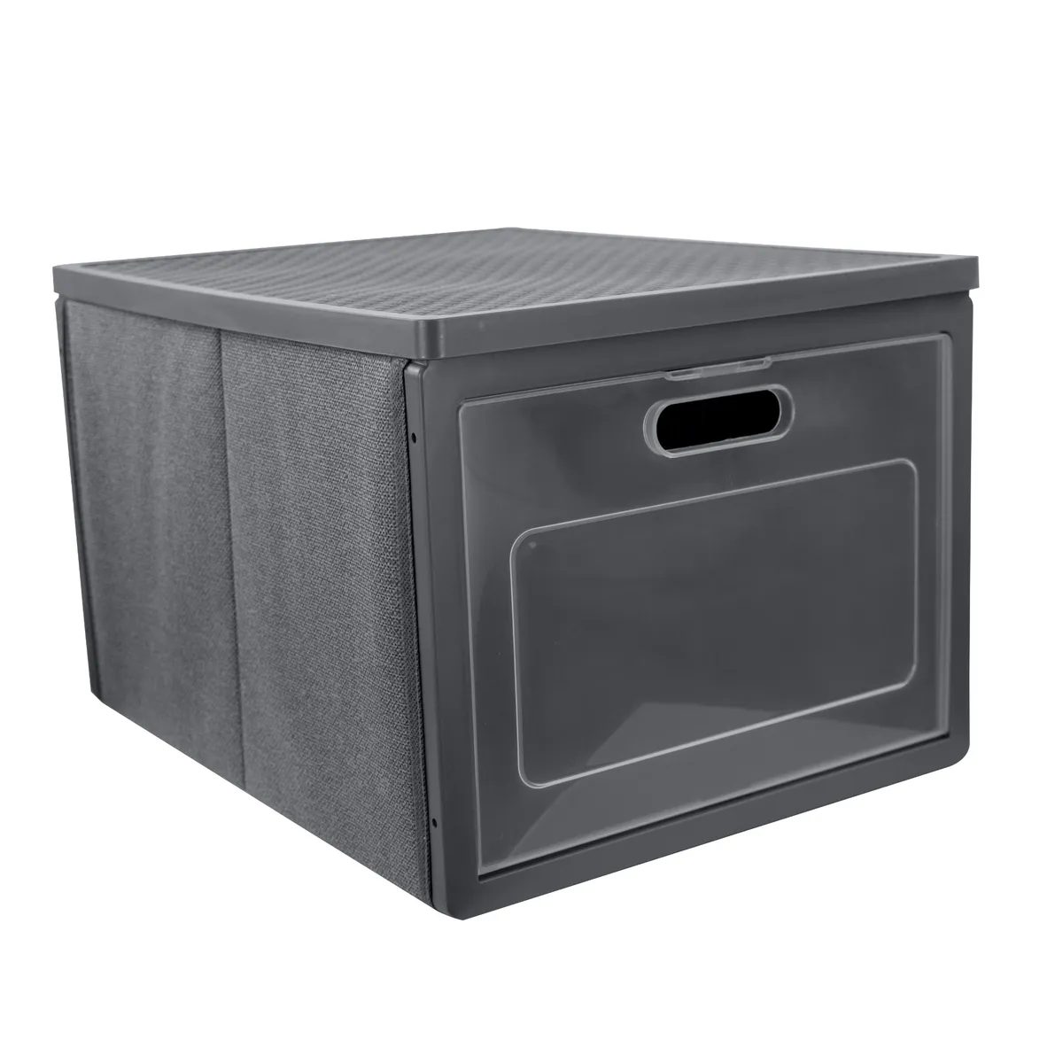 Wardrobe organiser with door, grey, 41 × 31 × 25 cm — zdjęcie 1 z 8