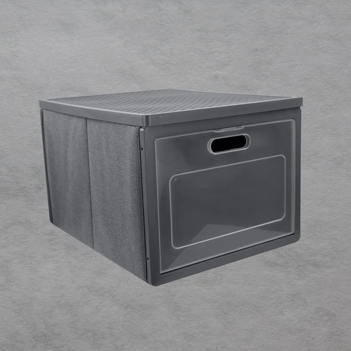Wardrobe organiser with door, grey, 41 × 31 × 25 cm — zdjęcie 4 z 8