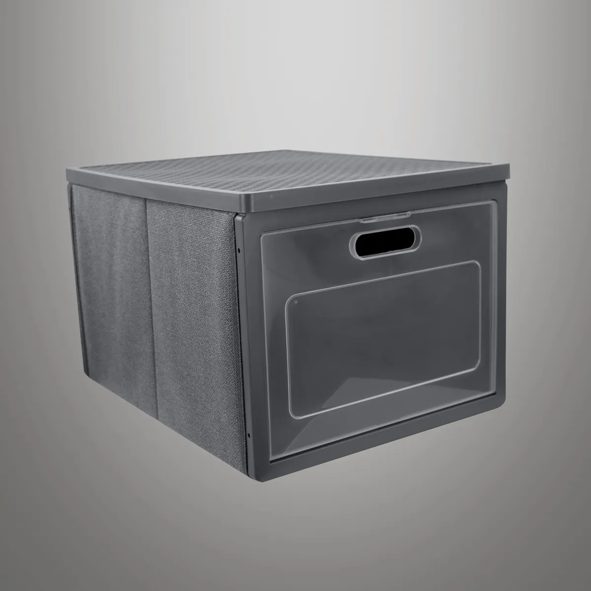 Wardrobe organiser with door, grey, 41 × 31 × 25 cm — zdjęcie 5 z 8