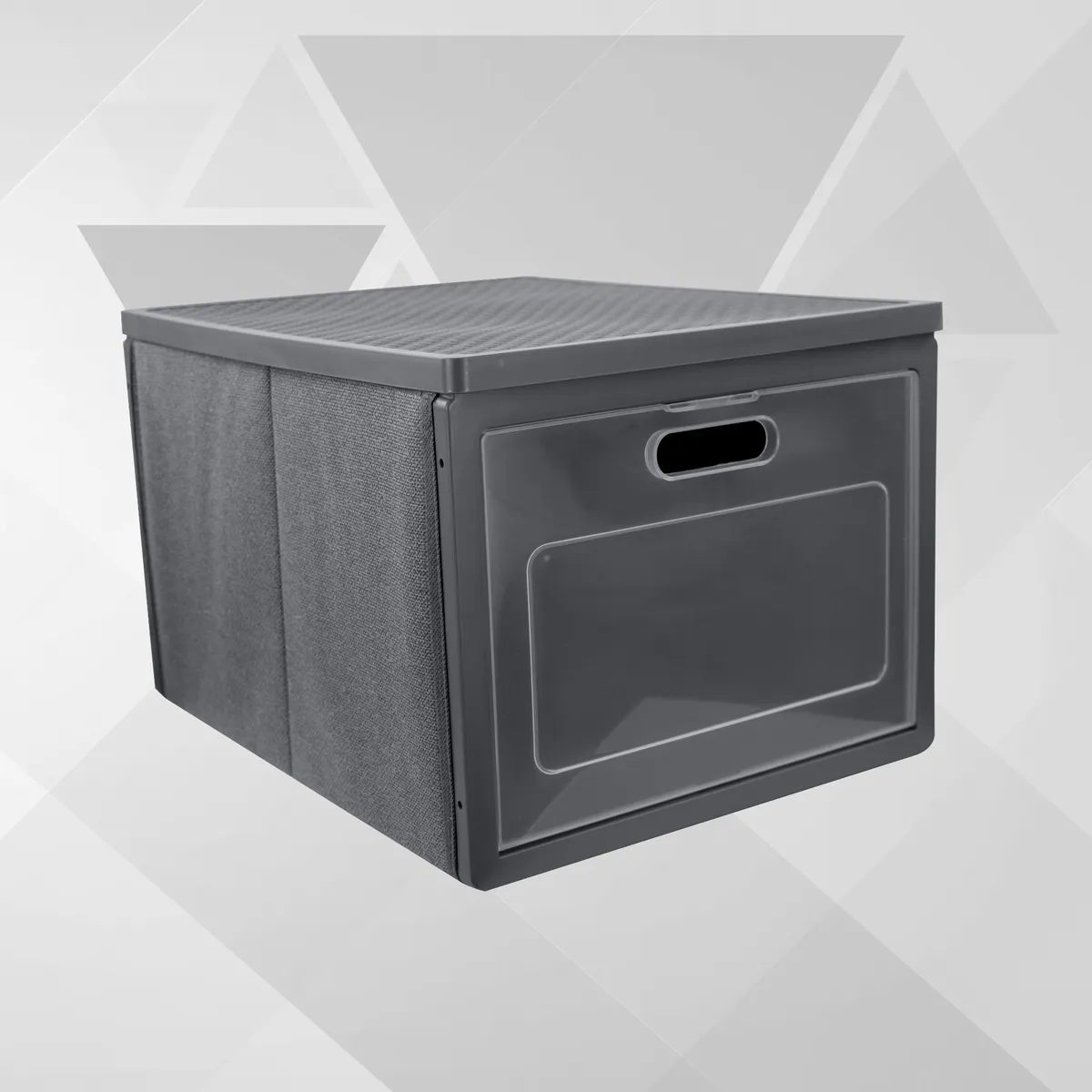 Wardrobe organiser with door, grey, 41 × 31 × 25 cm — zdjęcie 6 z 8