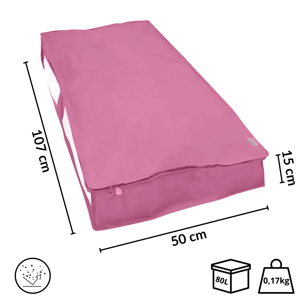 BLOSSOM růžový organizér, box do skříně 107×50×15 cm — zdjęcie 2 z 8