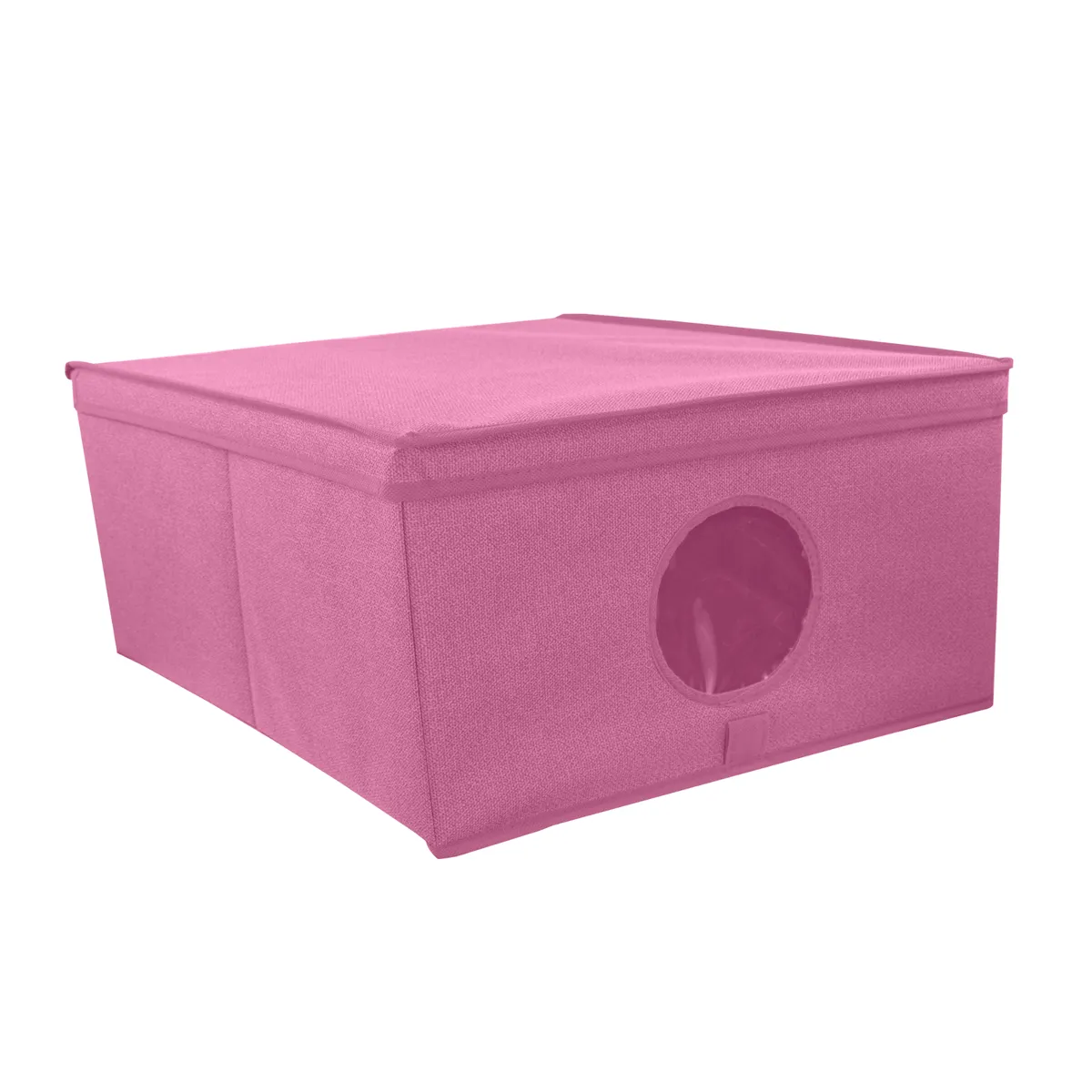 BLOSSOM Schrank-Organizer Rosa mit Deckel und Sichtfenster, 48 × 36 × 19 cm — zdjęcie 1 z 8
