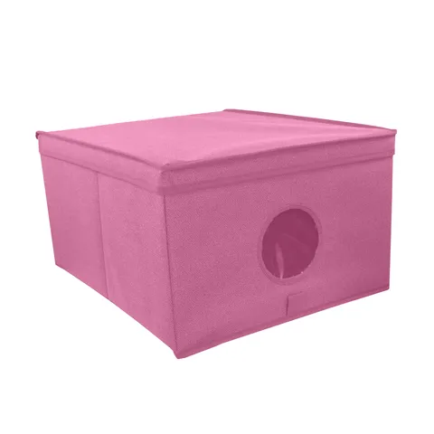 BLOSSOM Schrank-Organizer Rosa mit Deckel und Sichtfenster, 50 × 40 × 25 cm