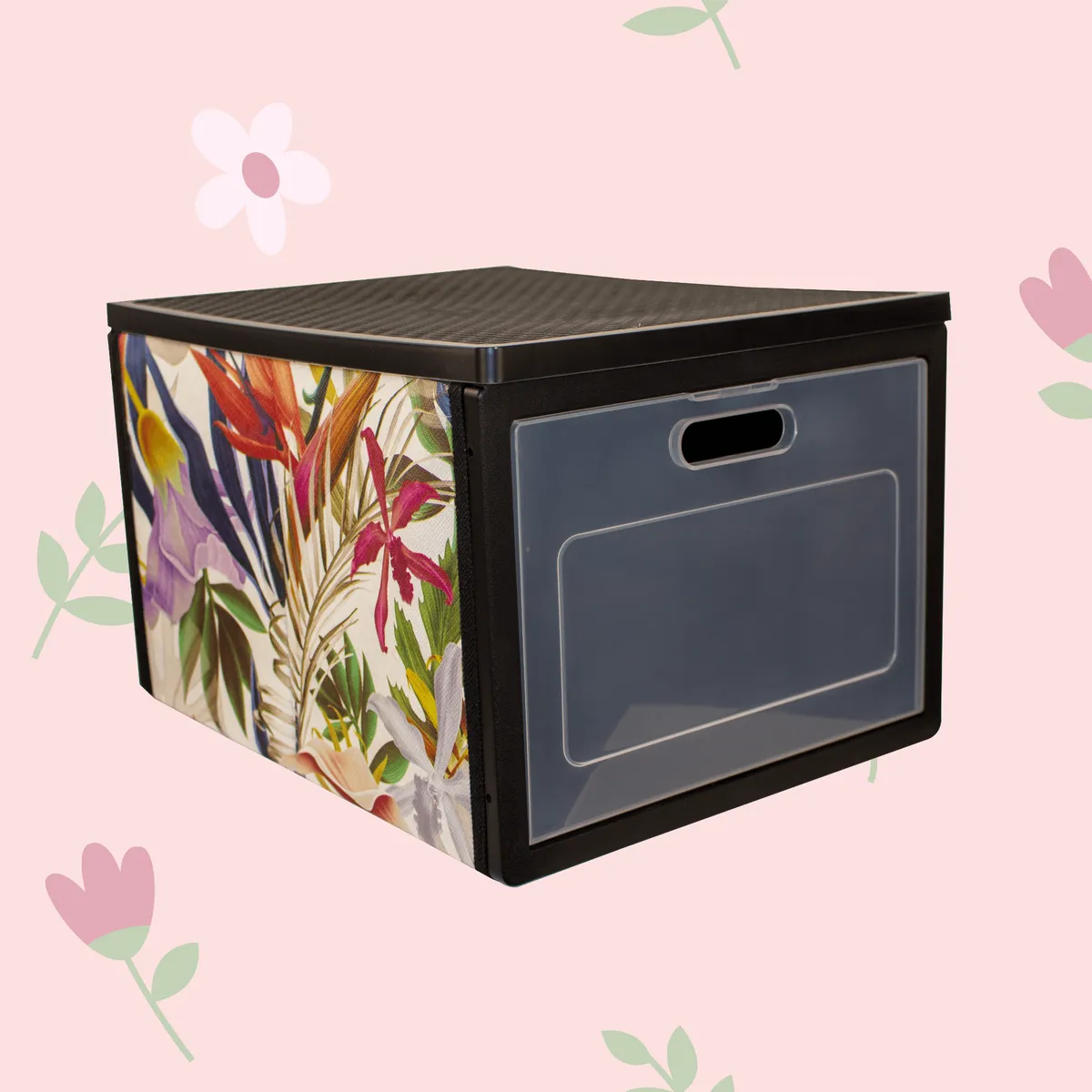 FLORAL Schrank-Organizer mit Blumenmuster und Klappe, 41 × 31 × 25 cm — zdjęcie 4 z 8