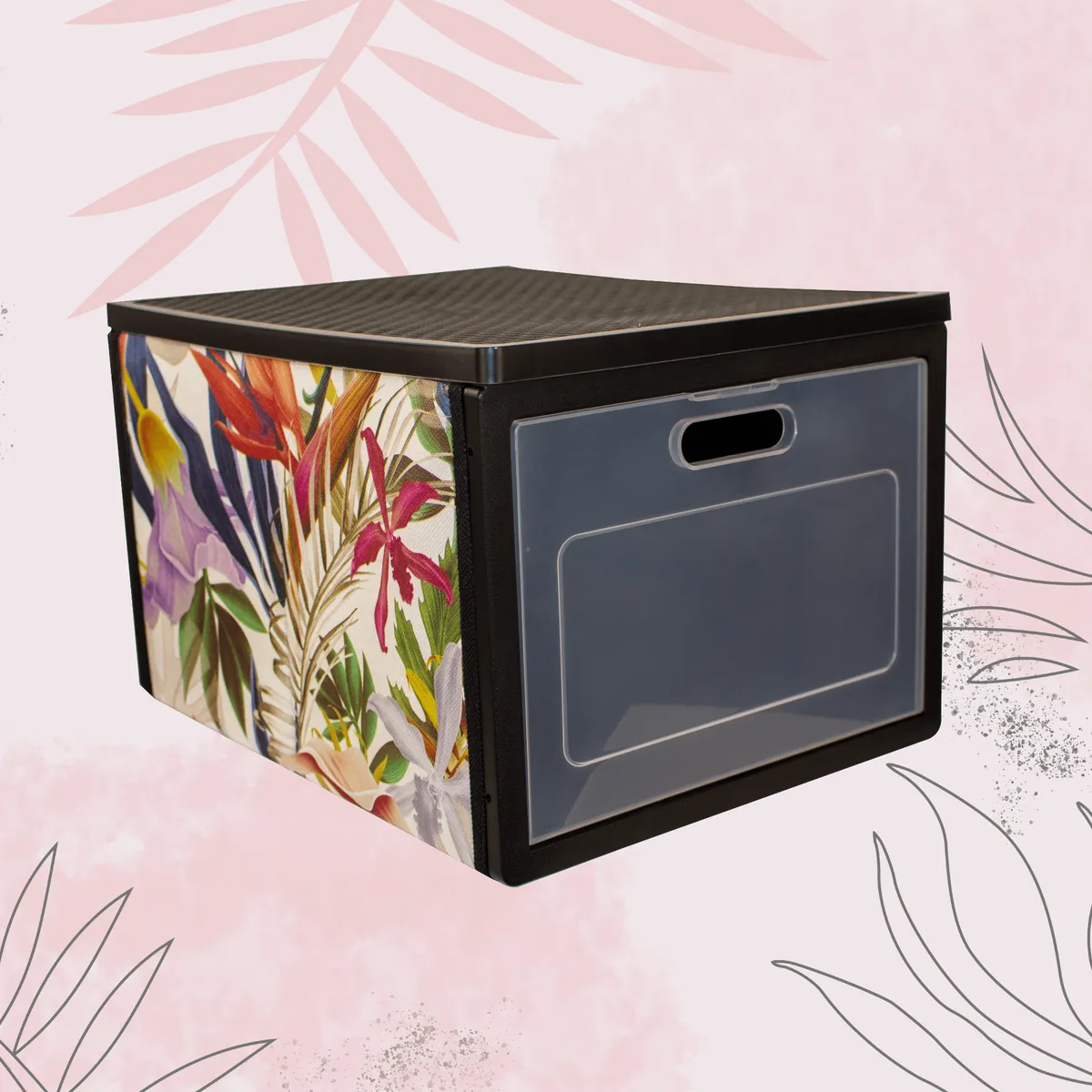 FLORAL Schrank-Organizer mit Blumenmuster und Klappe, 41 × 31 × 25 cm — zdjęcie 6 z 8