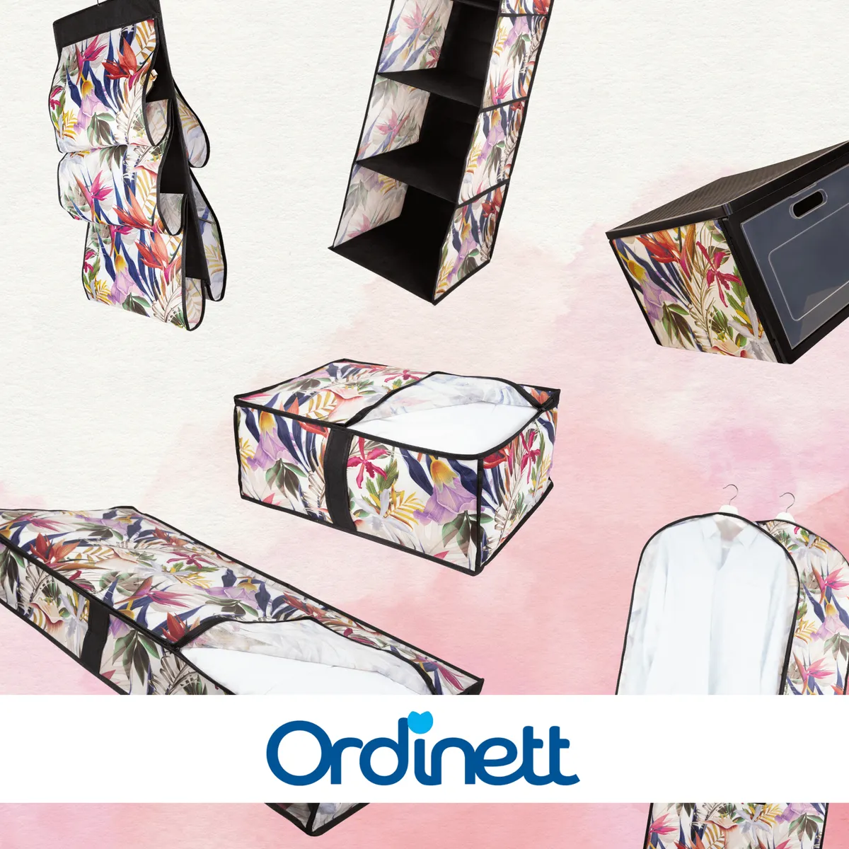 FLORAL Schrank-Organizer mit Blumenmuster und Klappe, 41 × 31 × 25 cm — zdjęcie 7 z 8