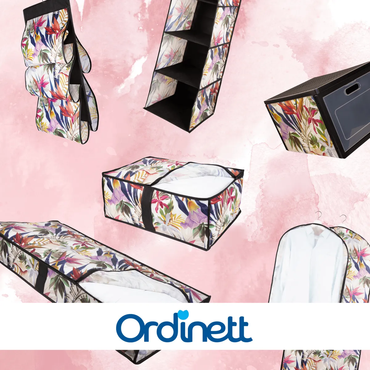 FLORAL Schrank-Organizer mit Blumenmuster und Klappe, 41 × 31 × 25 cm — zdjęcie 8 z 8