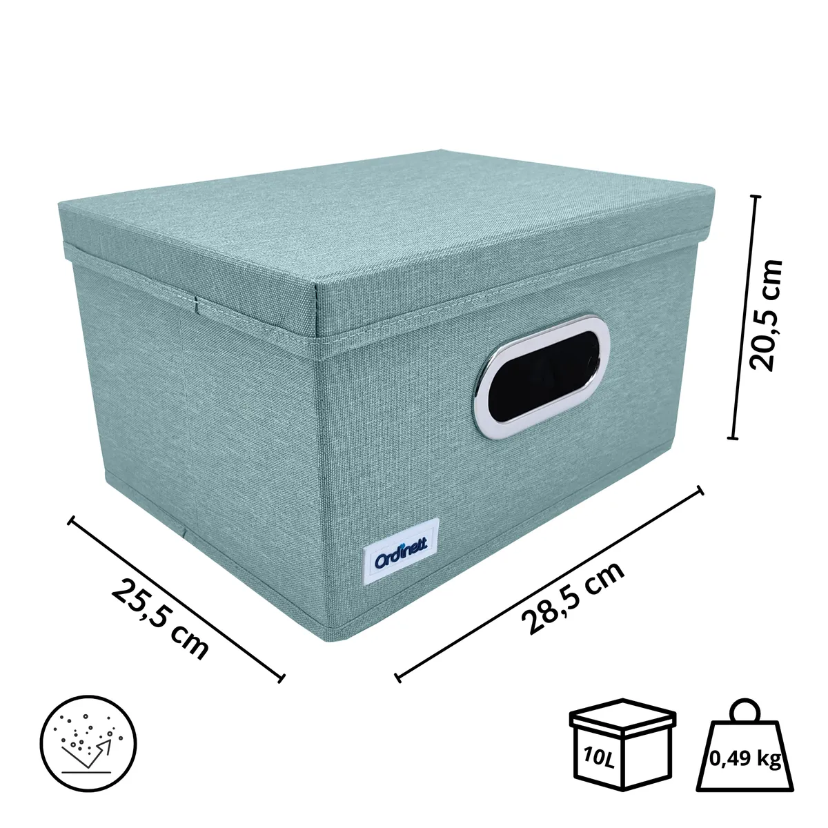 Schrank-Organizer Mintgrün mit Deckel und Sichtfenster, 29,5 × 22,5 × 16,5 cm — zdjęcie 2 z 8