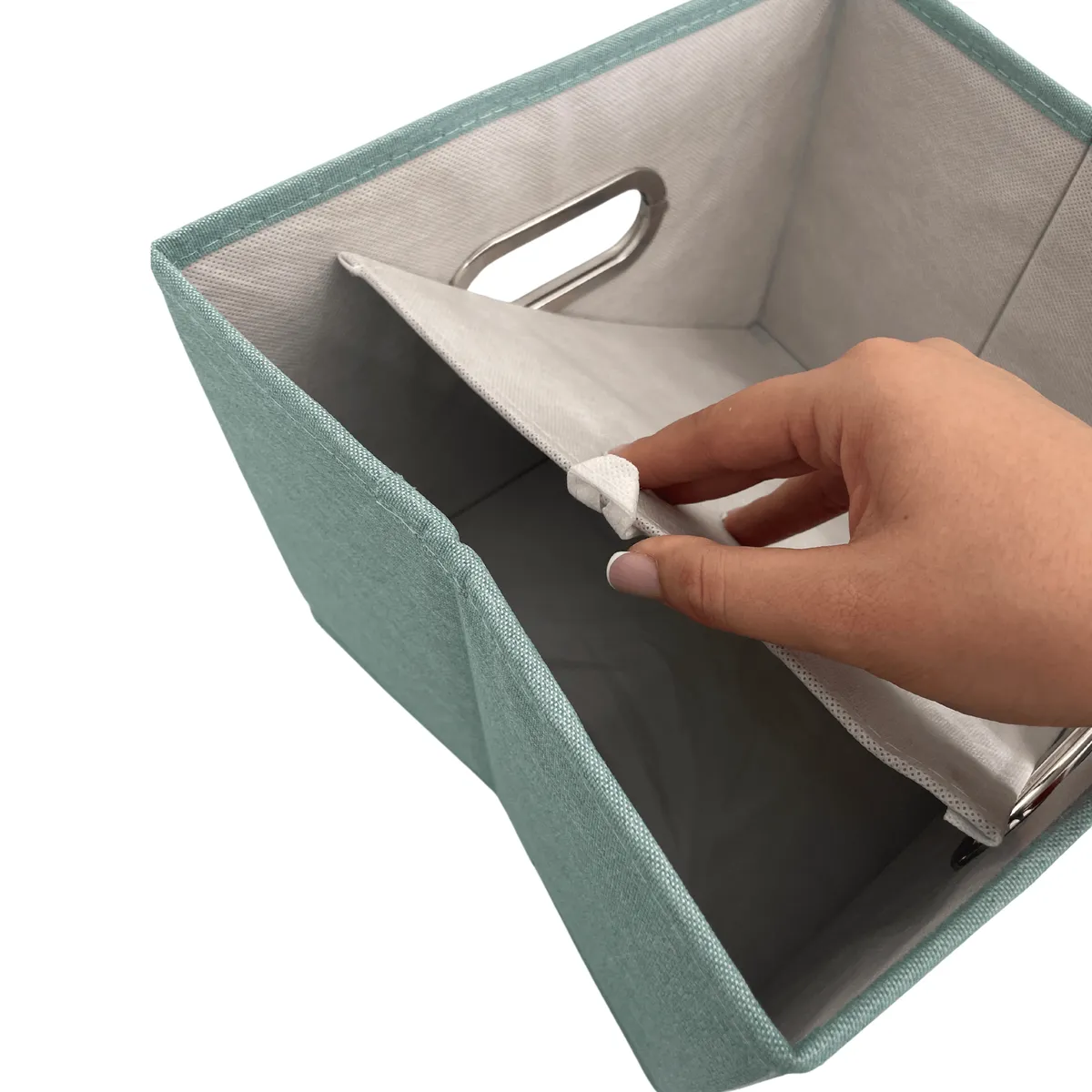 Schrank-Organizer Mintgrün mit Deckel und Sichtfenster, 29,5 × 22,5 × 16,5 cm — zdjęcie 4 z 8