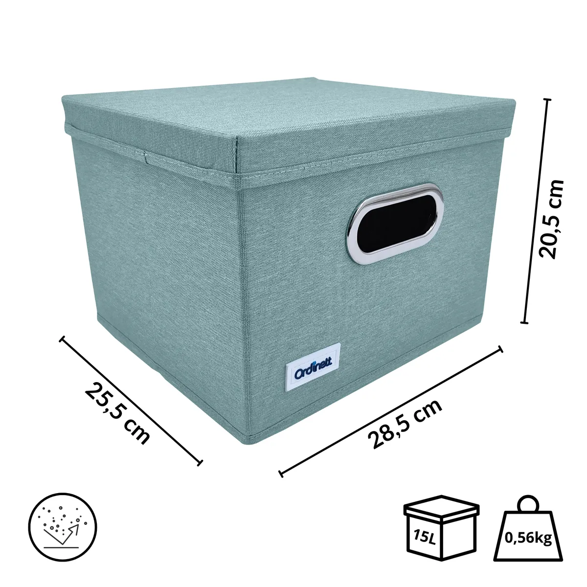 Schrank-Organizer Mintgrün mit Deckel und Sichtfenster, 28,5 × 25,5 × 20,5 cm — zdjęcie 2 z 8