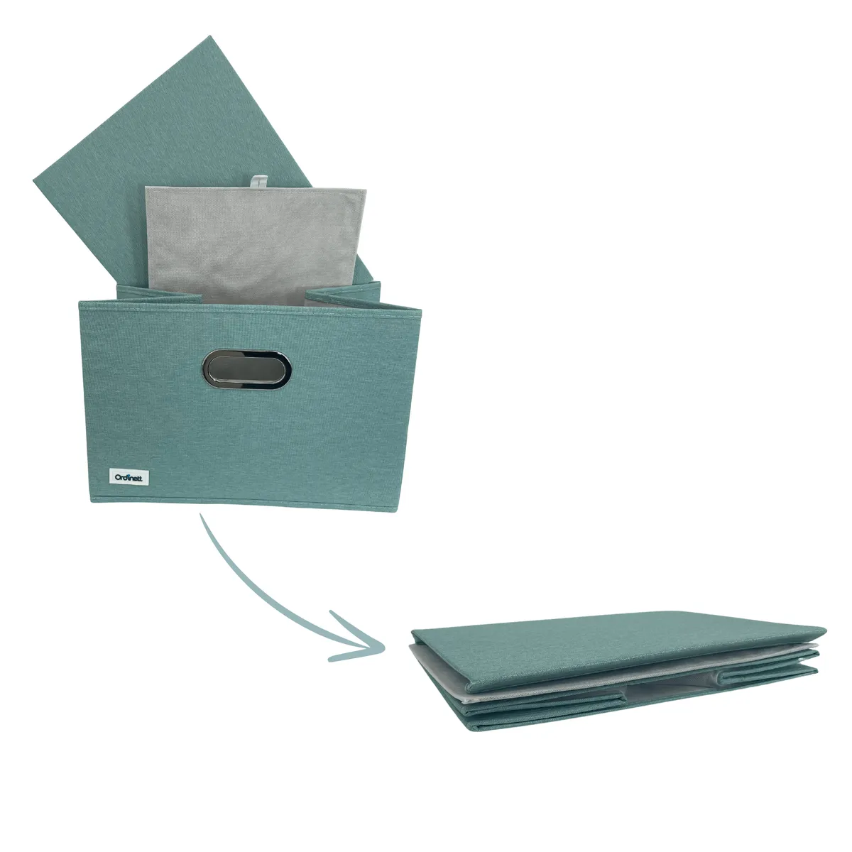 Schrank-Organizer Mintgrün mit Deckel und Sichtfenster, 28,5 × 25,5 × 20,5 cm — zdjęcie 4 z 8