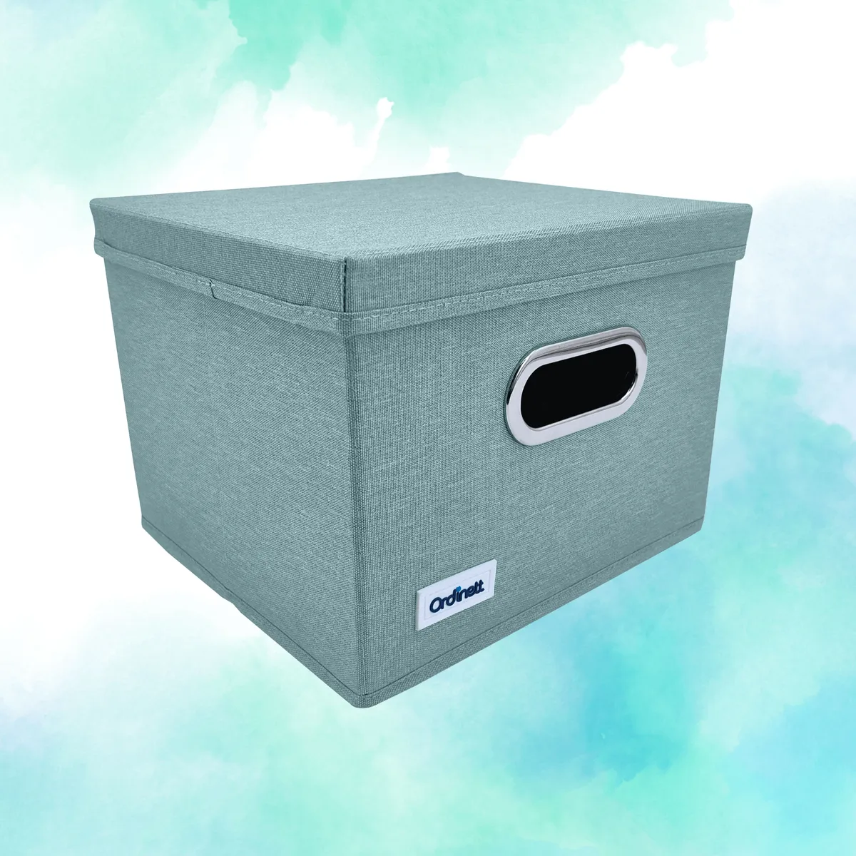 Schrank-Organizer Mintgrün mit Deckel und Sichtfenster, 28,5 × 25,5 × 20,5 cm — zdjęcie 7 z 8
