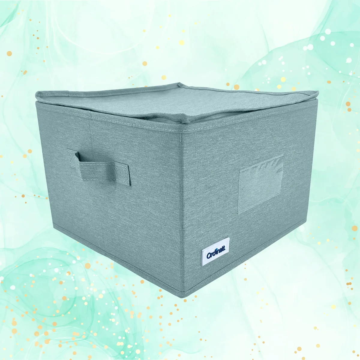 Schrank-Organizer, Aufbewahrungsbox Grün mit Griffen, 30 × 30 × 21 cm — zdjęcie 8 z 8