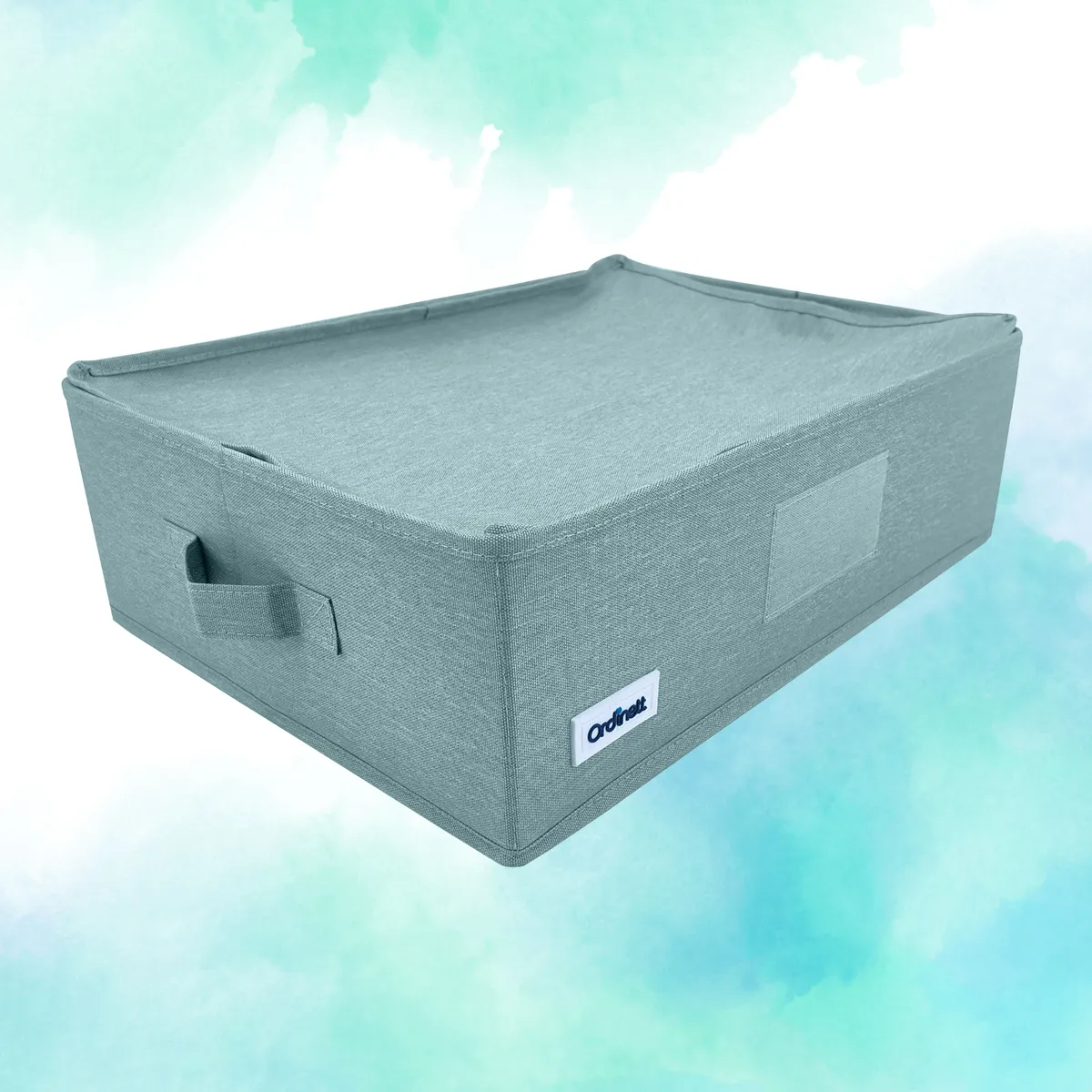 Schrank-Organizer, Aufbewahrungsbox Grün mit Griffen, 42 × 32 × 14 cm — zdjęcie 7 z 8