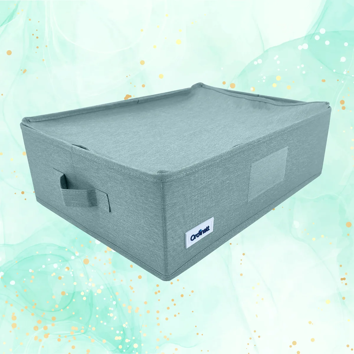 Schrank-Organizer, Aufbewahrungsbox Grün mit Griffen, 42 × 32 × 14 cm — zdjęcie 8 z 8