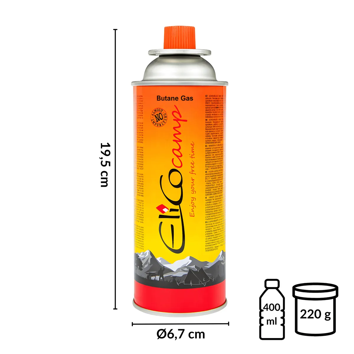 Plynová kartuše s límcem 220 g/400 ml — zdjęcie 2 z 5