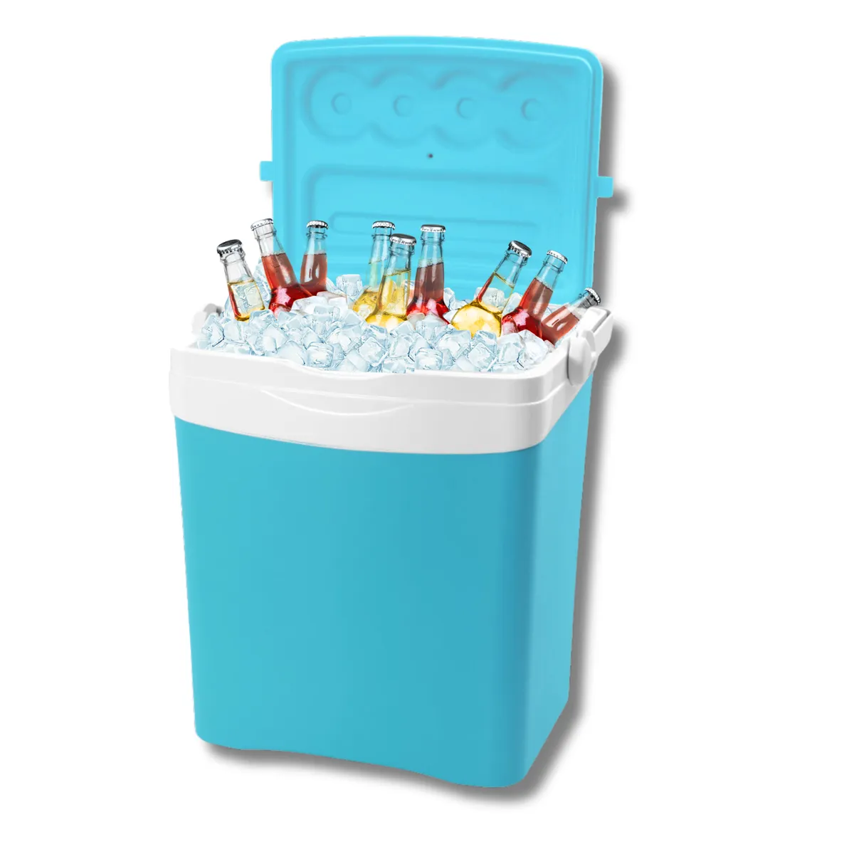 KAMAI TROPIC 25 l cool box for ice packs, turquoise with white handle — zdjęcie 7 z 8