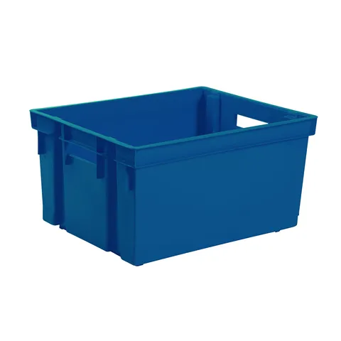 Storage box 30 l with handles, blue, polypropylene, 44.1 × 34.5 × 23.5 cm