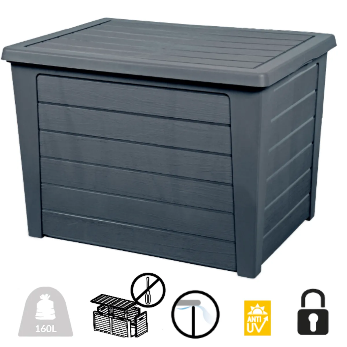 Gartenbox 160 l Anthrazit — zdjęcie 3 z 8