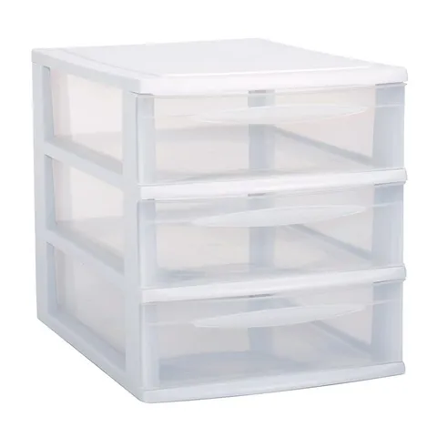 Modular cabinet, 3 A4 drawers, with transparent fronts