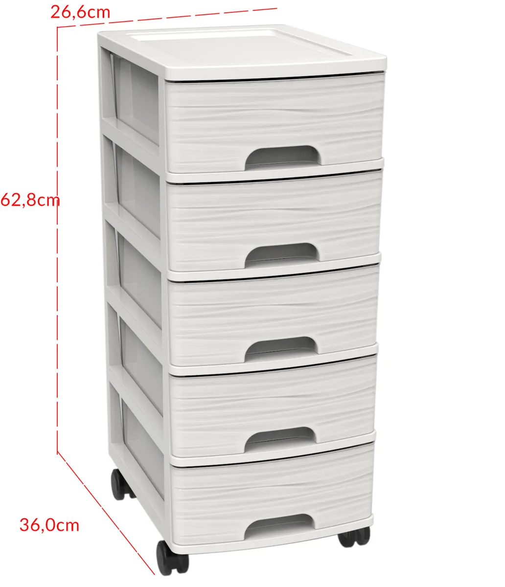 Organizér na dokumenty 5 zásuvek A4, bílý kámen — zdjęcie 8 z 8