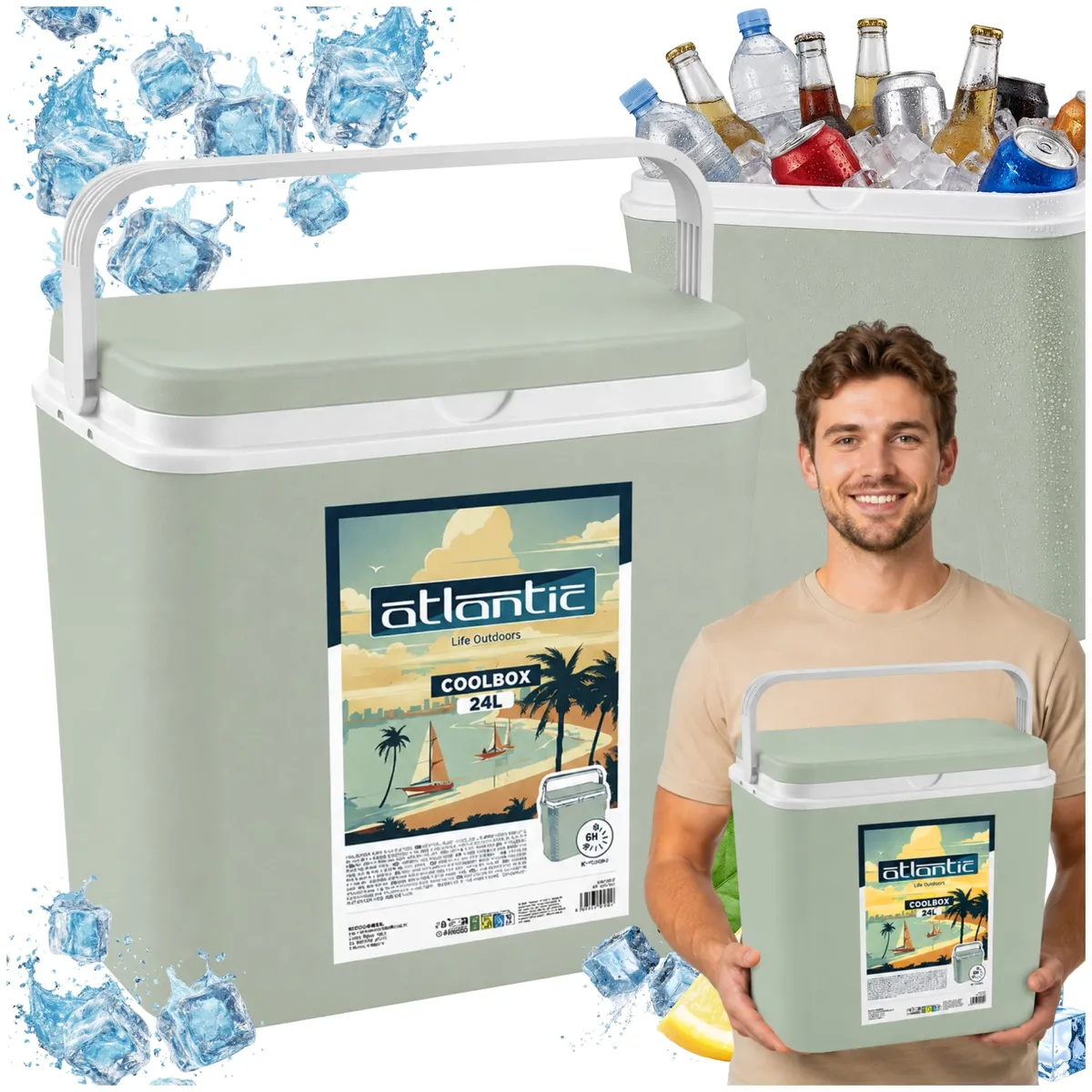 Kamai ATLANTIC 24 l cool box, eucalyptus — zdjęcie 1 z 8