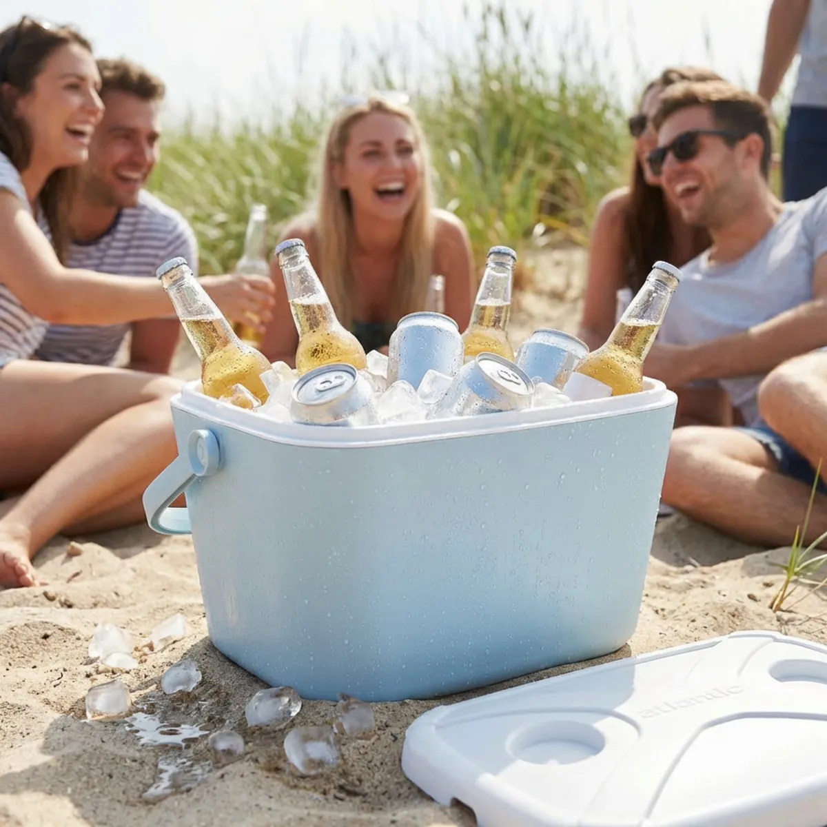 Kühlbox ATLANTIC 15 l Blau mit weißem Deckel Kamai — zdjęcie 4 z 8