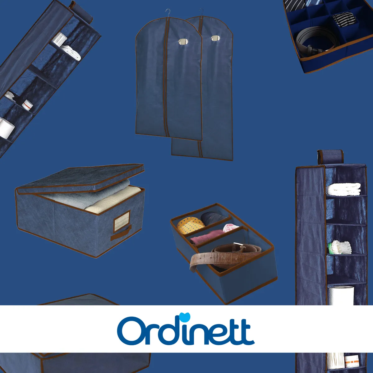 Schrank-Organizer Blau mit Reißverschluss, 46 × 60 × 26 cm — zdjęcie 7 z 8