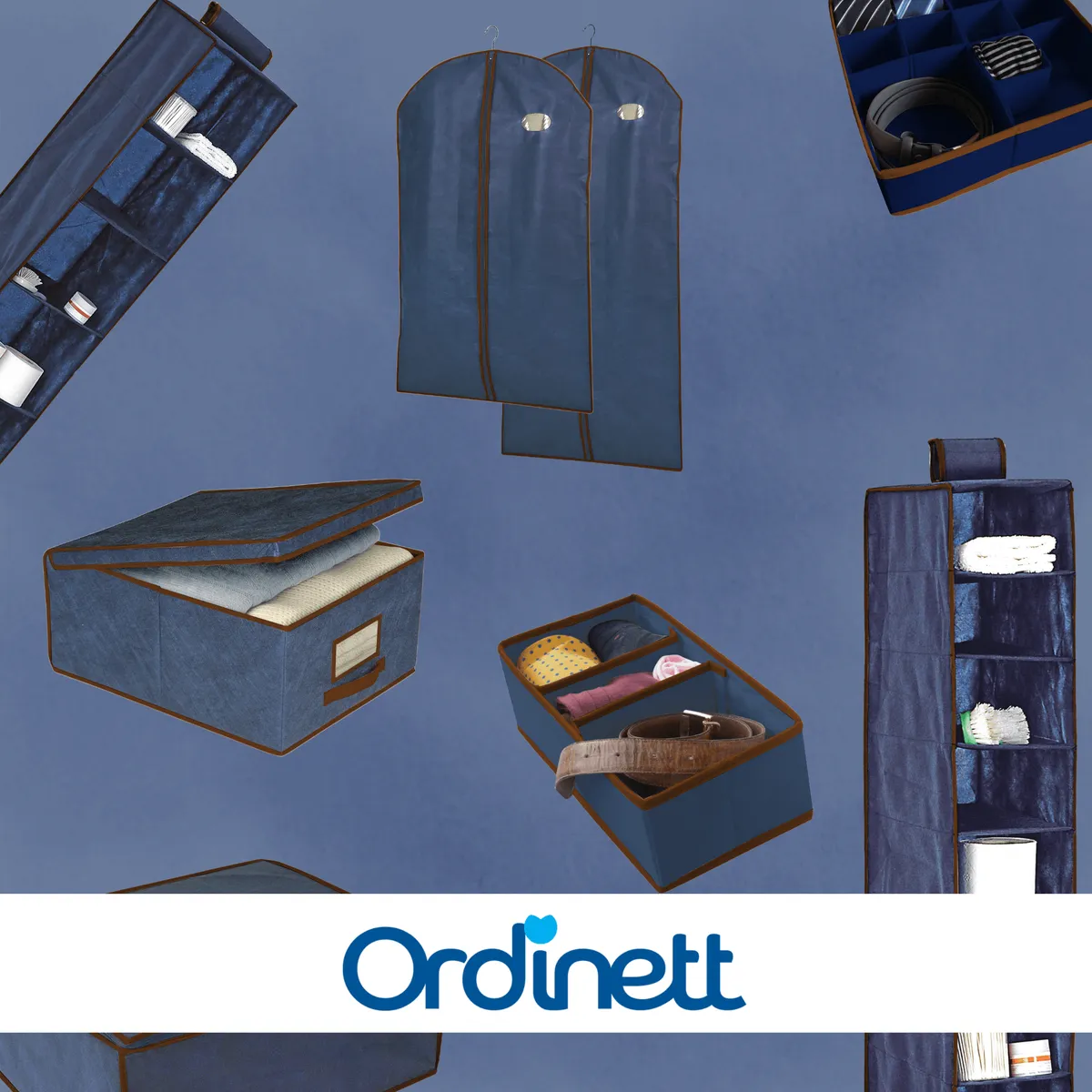 Schrank-Organizer Blau mit Reißverschluss, 46 × 60 × 26 cm — zdjęcie 8 z 8