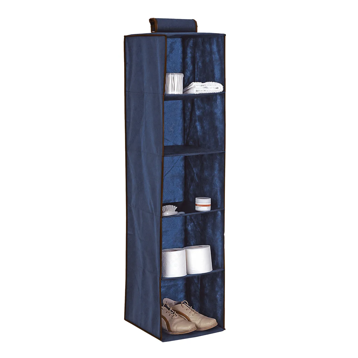 Niebieski wiszący organizer do szafy 5 przegród 30X30X120cm — zdjęcie 1 z 8