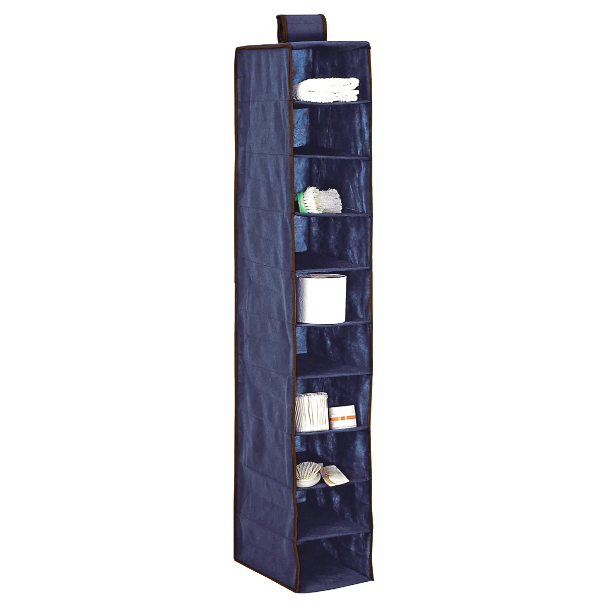 Hängeorganizer für den Schrank Blau, 10 Fächer, 20 × 29 × 120 cm — zdjęcie 1 z 8